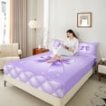 thumbnail image 4 of Castle Fairy Kawaii Bowknot Twin Sheet Sets 3pcs for Boys Girls,Dreamy Princess Twin Fitted Sheet Microfiber,Bling Glitter Breathable Flat Sheet,Luxury Bedroom Decor, 4 of 7
