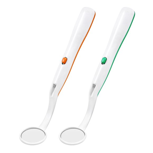 EeaseMX Espejo dental antivaho con luz LED para inspección bucal, 2 unidades, para el cuidado dental en casa.