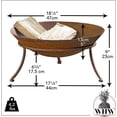 thumbnail image 4 of 2 Piece Americana Wood Burning Fire Pit Set, Wide Bowl, Raised Tripod Stand, Rusty Finish, Iron, 18 1/2 Diameter inches, 4 of 7