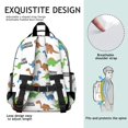 thumbnail image 5 of Dinosaur Pattern Cute School Backpack Bag for School with Padded Back and Adjustable Shoulder Straps 15.25"x11.5"x5.25", 5 of 5