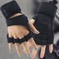 thumbnail image 4 of 1 Pair Hollow Cycling Gloves Easy Wear Polyester Half Finger Unisex Sport Gloves for Outdoor, 4 of 7