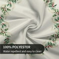 thumbnail image 4 of Christmas Tablecloth Round 60 Inch Winter Red Green Watercolor Holly Leaf Berry Decorative Table Cloth Washable Polyester Farmhouse Table Cover for Home Kitchen Dining Party, 4 of 5