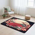 thumbnail image 6 of CURLYOOT Japanese Flower Rug for Living Room Bedroom, 4x6 Ft Washable Area Rug, Non Slip Rugs for Entryway, Large Carpet for Indoor Dining Room, 6 of 7