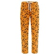 thumbnail image 3 of WTOBBY Halloween Themed Men's Casual Pajama Pants with Drawstring Elastic Waist, Comfortable Sleepwear Loose Fit for Lounge, Yoga, and Home Wear, Fun Print Design,Orange S, 3 of 4