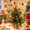 B, variant on Artificial Mini Artificial Christmas Tree, PVC Tabletop Holiday Decor with Red Berry Accents and Wrapped Base for Home Office Mantel or Shelf 17.72 in