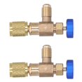 thumbnail image 1 of Válvula de refrigerante aire acondicionado llenado de fluoruro válvula de carga accesorio adaptador para R22/R404/R407 Universal azul 1/4SAE x 1/4SAE, 1 of 8