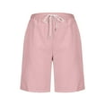 thumbnail image 6 of Htigea Clearance Women's Bermuda Shorts Shorts with Pockets 7" Long Shorts for Women Lounge Walking Athletic Pink,XL, 6 of 7