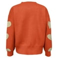 thumbnail image 5 of Pxiakgy Women's Autumn And Winter New Love Printing Knitted Long Sleeve Cardigan Coat Orange2 + L, 5 of 5