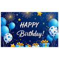 thumbnail image 2 of Blue Themed Happy Birthday Banner with Balloons Stars and Gifts Party Backdrop Background Decors for Birthday Party Photography Props and Decorations, 2 of 7