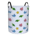 thumbnail image 2 of Balery Sea Turtle Whale Round Laundry Basket with Handles Waterproof Freestanding Laundry Hamper for Clothes Toys in the Dorm and Family-, 2 of 8