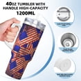 thumbnail image 3 of Sikiie Vintage USA Flag Insulated Stainless Water Bottle Lid Travel Mug Cup Insulated Tumblers Cup 40oz Ice Bully With Handle, 3 of 8
