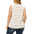thumbnail image 3 of Agnes Orinda Women's Plus Size Floral V Neck Sleeveless Chiffon Tank Top, 3 of 7