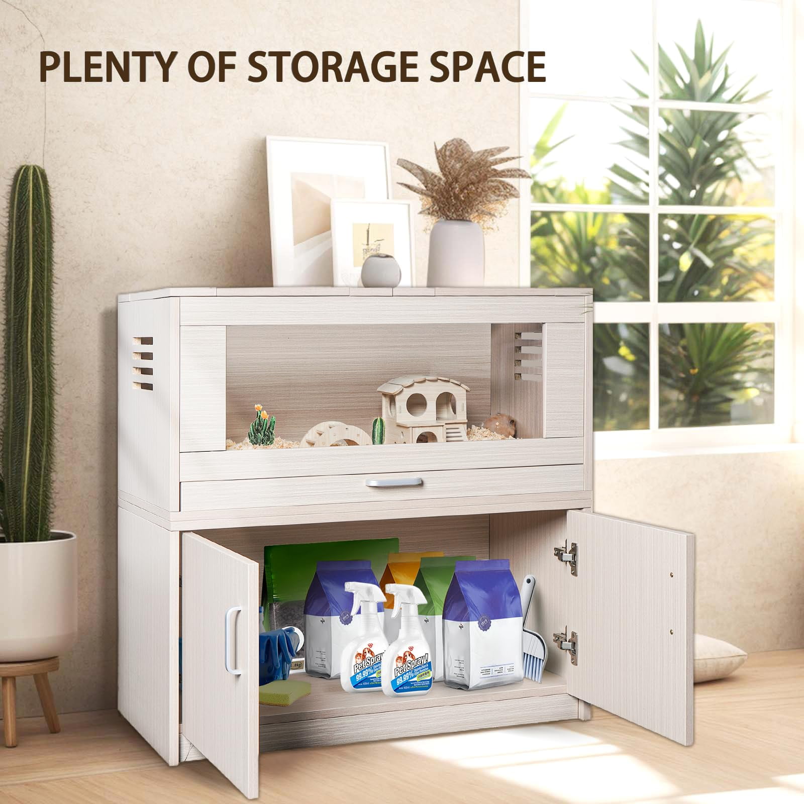 Spacious Multi-Functional Small Animal Cage – Includes Storage, Acrylic Panels, And Easy Cleaning For Hamsters, Guinea Pigs, And Chinchillas