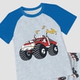 thumbnail image 4 of larppty Toddler & Big Boy 2-Piece Monster Truck Outfit – Raglan Short Sleeve T-Shirt & Shorts Set, Casual Playwear for Kids 2-12Y（Blue， 6-7 Years）, 4 of 4