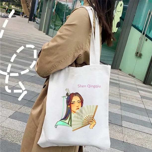 Bolso de mano de lona de Anime Tian Guan Ci Fu Heaven Official's Blessing Shopper, TGCF, Hua Cheng, XieLian, The Ghost King, paraguas