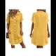 thumbnail image 3 of Vestido Túnica Holgado Informal de Verano para Mujer, de Algodón y , con Botones, Escote en V, Corta, Color Amarillo, Talla S, 3 of 7