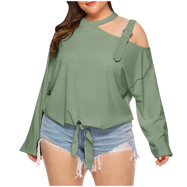 Mujeres Classic Plus Size Color sólido Mangas largas Tops sueltos Blusas Camisa Pompotops FGAJ15190