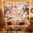 thumbnail image 3 of Anime Cat Girls Tea Party in Cozy Pastel Room, Whimsical Japanese Inspired Art for Cat Lovers, Fantasy Animal Decor, Friendship Gift Tapestry Wall Hanging for Bedroom and Living Room, 3 of 7