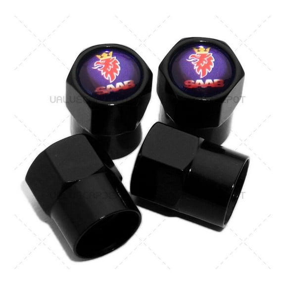 Hex SAAB Logo Emblem Car Wheels Tire Air Valve Caps Stem Dust Cover Sport