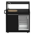 thumbnail image 5 of Forno All’Aperto 99,600 BTU Outdoor Kitchen, 5 Burners, Infrared Burners, Side Burner, Black Sintered Stone Countertops, Gas Pizza Oven, Sink Module, Bar & Beverage Center, 5 of 19
