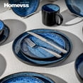 thumbnail image 6 of HomeVss 20-Piece plates and bowls sets - Serves 4, Reactive Glaze Dinnerware Set Bubble Blue, Microwave & Dishwasher Safe, 6 of 7