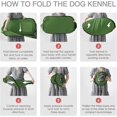 thumbnail image 5 of Portable Pet Kennel for Dogs & Cats, Green 36in Large, Collapsible Car  Bed, 5 of 6