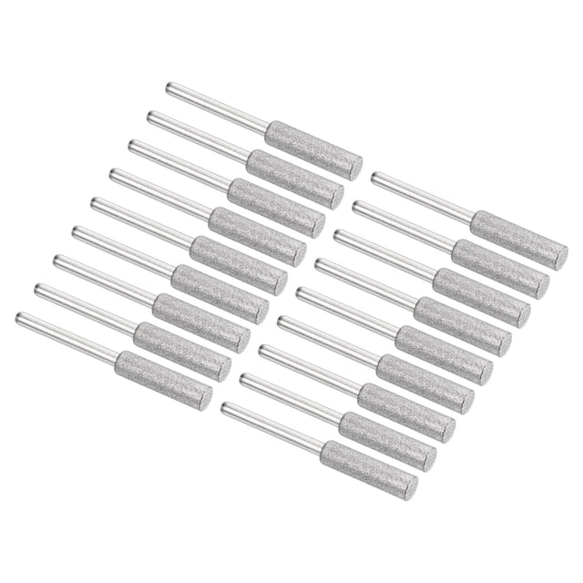 Unique Bargains 7/32 Inch Diamond Chainsaw Sharpener, 18 Pack Sharpening Stone Polishing Grinding File Tool, Silver