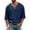 Blue, variant on Men's V Neck Linen Tops Solid Half Sleeve Breathable Loose Fit Casual Pullover Tees Lightweight Daily Vacation Outdoor Summer Shirts White L