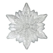 Season to Sparkle Bowl Glass Snowflake Shaped Dish, 6.75"
