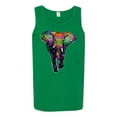 thumbnail image 2 of Wild Bobby, Colorful Rainbow Floral Elephant Animal Lover Mens Graphic Tank Top, Kelly, Small, 2 of 3