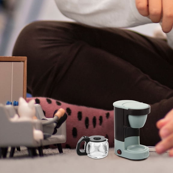 TABLZONE Plastic Coffee Maker Toy for Dollhouse Miniature Accessories Pretend Play Set
