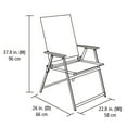 thumbnail image 4 of Mainstays Greyson Steel Outdoor Folding Chairs, Set of 2, Black, 4 of 8