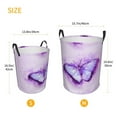 thumbnail image 5 of XMXY Round Laundry Basket Organizer, Purple Butterfly Flying Waterproof Collapsible Dirty Clothes Basket Laundry Hamper, Small Size, 5 of 8