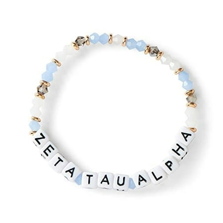 Sorority Shop Zeta Tau Alpha Bracelet — Glass Bead Bracelet with ZTA Name Beads, Greek Sorority Jewelry for Big Little Sorority Gifts
