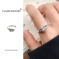 thumbnail image 1 of Anillo que no se decolora, anillo abierto de lujo ligero de moda femenina, joyería de circonita, anillo de plata esterlina 925, 1 of 1