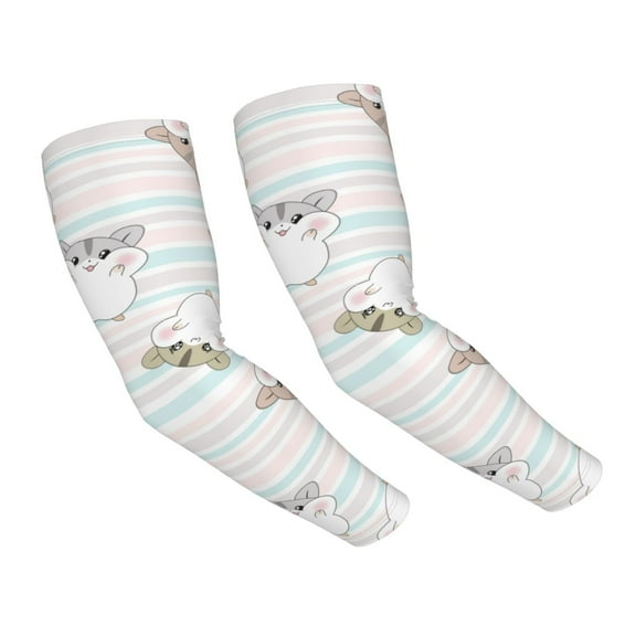 Hamster Unisex Uv Sun Protection Arm Sleeves 19 Inch Cooling Ice Silk Arm Cover For Sport Gardening Farm