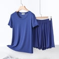thumbnail image 2 of CHUMUD Pajama Set for Women Petite 2 Piece Soft Comfy Lounge Outfits Short Sleeve Pj Sleepwear Shorts Sets Loungewear Summer Casual, 2 of 6