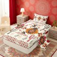 thumbnail image 3 of Erosebridal Beige Orange Black Aztec Twin Sheet Sets, Bohemian Cactus Bedding, 3 Pieces 1 Flat Sheet, 1 Fitted Sheet and 1 Pillowcase, 3 of 5