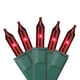 GKI/Bethlehem Lighting 50-Count Rouge Perm-O-Snap Mini Jeu de Lumières de Noël, 24,75 ft Fil Vert – image 1 sur 2