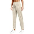 thumbnail image 3 of HOWPAY Athletic Pants for Women Stretch Breathable Casual Pant Elastic Waist Trousers with Pockets Solid Color Drawstring Running Sweatpants Beige XXL, 3 of 4