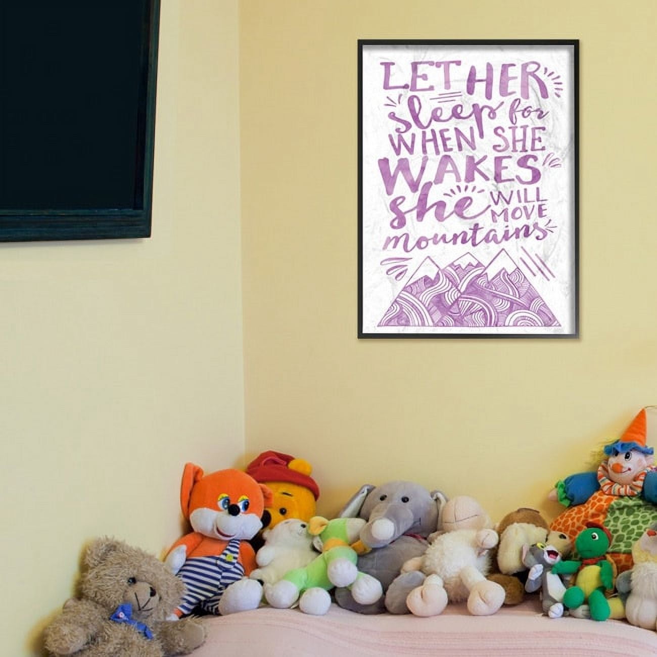 The Kids Room by Stupell Let Her Sleep Purple Mountains Framed Wall Art by Erica Billups