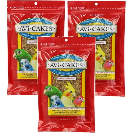 (3 Pack) Lafeber's Original Flavor Avi-Cakes for Parakeets, Cockatiels & Conures