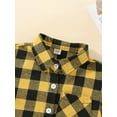 thumbnail image 5 of Bagilaanoe Toddler Baby Girl Boy Shirt Jacket Gradient Plaid Long Sleeve Single-Breasted Shacket Coat 18M 24M 3T 4T 5T 6T Kids Fall Casual Outwear, 5 of 9