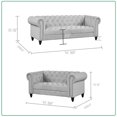 thumbnail image 3 of Rnfurnishings 2 Piece Living room furniture Velvet fabric Modern Sofa Set -Gray, 3 of 6