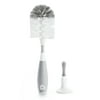 Munchkin Bristle Bottle Brush, Includes Suction Cup Base and Bonus Rubber Nipple, Gray