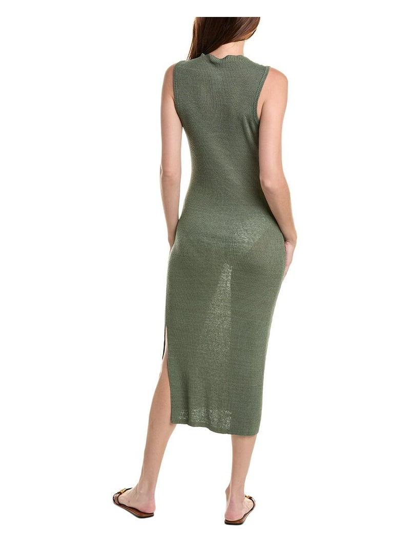 Onia Linen-Blend Rib Tank Midi Dress