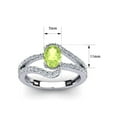 thumbnail image 5 of SuperJeweler 1.40 Carat Oval Shape Peridot and Fancy Diamond Ring In Sterling Silver For Women, 5 of 6