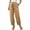 Khaki, variant on LEAVINGSUO Cotton Linen Pants for Womens Color Loose Casual And Linen Drawstring With Pockets Trousers Black S