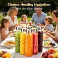 thumbnail image 6 of Tarvako 6 Set 18oz Glass Juice Bottles with Lids, Reusable Glass Water Bottles with Stainless Steel Cap for Refrigerator, Juicing, 100% Leak Proof, BPA Free, Juice Bottle Drinking Jar Containers, 6 of 8