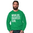 thumbnail image 3 of Worlds Okayest Son Funny Children Men's Big & Tall Crewneck Sweatshirt Brisco Brands 3X, 3 of 5